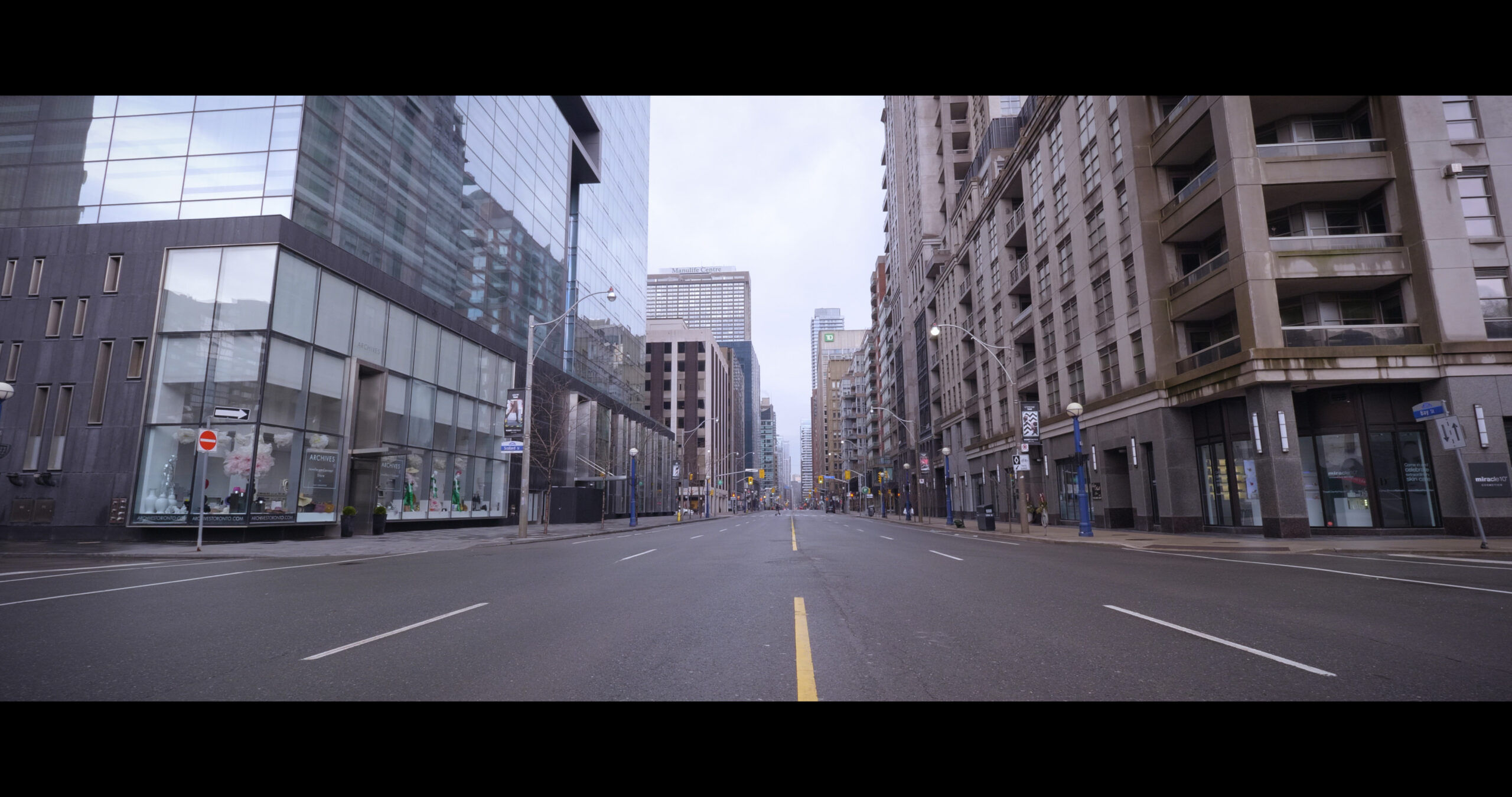 Empty. Bay Street in Toronto.